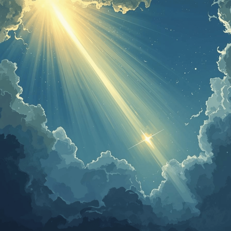 Weg om te stralen | zonnestralen komen uit het hemeldak